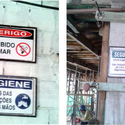 Sinalização canteiro de obras Sinalização canteiro de obras
